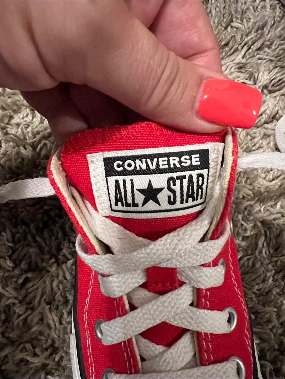 Converse Low Top Sneakers in Red and White